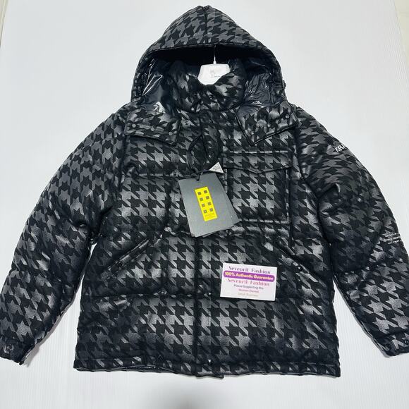 RARE Moncler X Frgmt Borage Down Jacket Men 2/ M Black Houndstooth Full Zip NWT - Picture 4 of 16